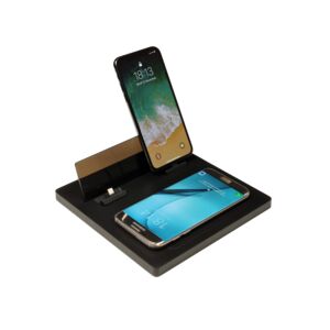 Kiwi Wireless Charging Pad with 3 Tips and 2-USB Ports Black Kiwi Wireless Charging Pad with 3 Tips and 2-USB Ports Black